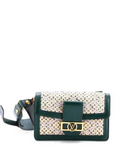 Pre-owned Louis Vuitton Dauphine Bumbag Malletage Monogram Denim Belt Bag In Neutrals
