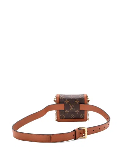 Pre-owned Louis Vuitton Dauphine Bumbag Reverse Monogram Canvas Bb Belt Bag In Brown