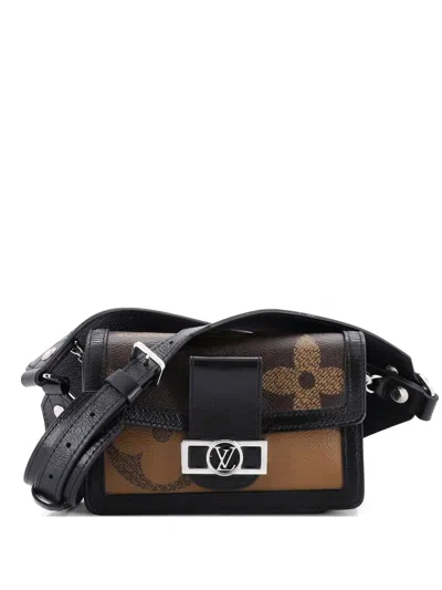 Pre-owned Louis Vuitton Dauphine Bumbag Reverse Monogram Giant Belt Bag In Brown