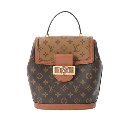 Pre-owned Louis Vuitton Dauphine Canvas Backpack Bag () In Brown
