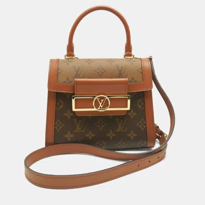 Pre-owned Louis Vuitton Dauphine Capitale Brown Monogram Reverse Handbag