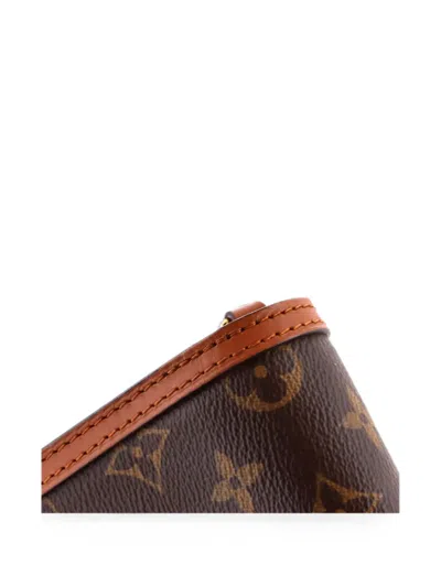Pre-owned Louis Vuitton Dauphine Chain Wallet Reverse Monogram Canvas Clutch Bag In Brown