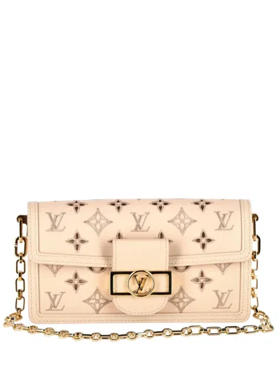 Pre-owned Louis Vuitton Dauphine Cut-out Leather Handbag In Neutral