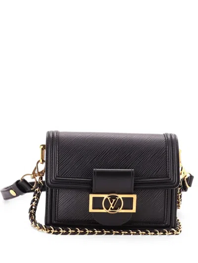 Pre-owned Louis Vuitton Dauphine Epi Leather Mini Shoulder Bag In Black