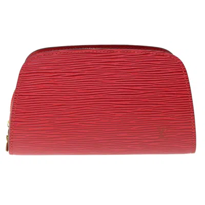 Pre-owned Louis Vuitton Dauphine Leather Clutch Bag () In Red