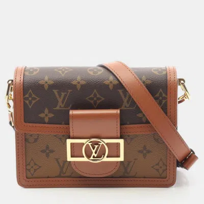 Pre-owned Louis Vuitton Dauphine Mini Brown Monogram Reverse Canvas Shoulder Bag