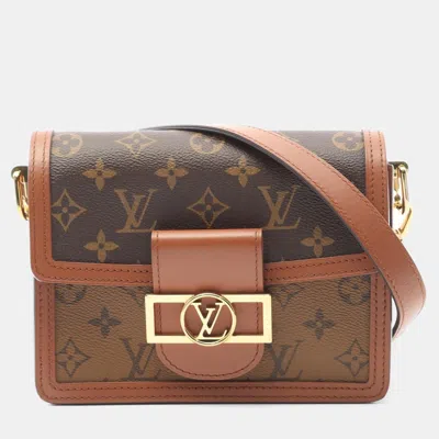 Pre-owned Louis Vuitton Dauphine Mini Monogram Reverse Brown Shoulder Bag