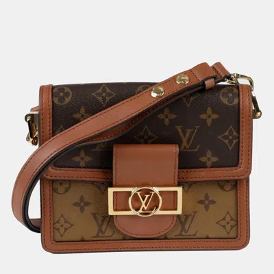 Pre-owned Louis Vuitton Dauphine Mini Shoulder And Cross Bag In Brown