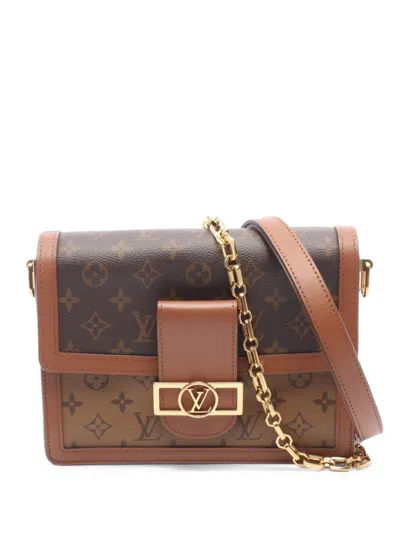 Louis Vuitton Dauphine Mm Monogram Reverse Shoulder Bag In Brown