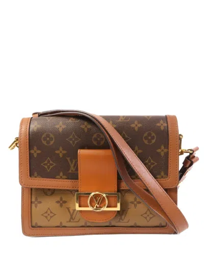 Pre-owned Louis Vuitton Dauphine Mm Monogram Reverse Tote Bag In Neutral
