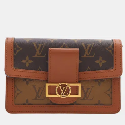 Pre-owned Louis Vuitton Dauphine Monogram Reverse Canvas Belt Bag In Brown