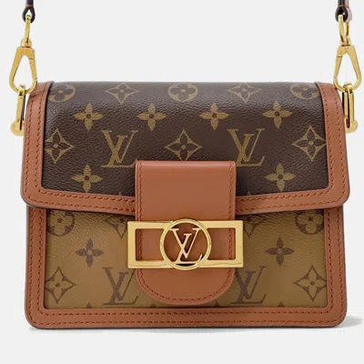 Pre-owned Louis Vuitton Dauphine Noir Monogram Monogram Reverse Canvas Size Mini In Brown