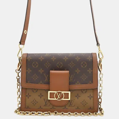 Pre-owned Louis Vuitton Dauphine Noir Monogram Monogram Reverse Canvas Size Mm Bag
