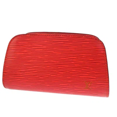Pre-owned Louis Vuitton Dauphine Red Leather Clutch Bag ()