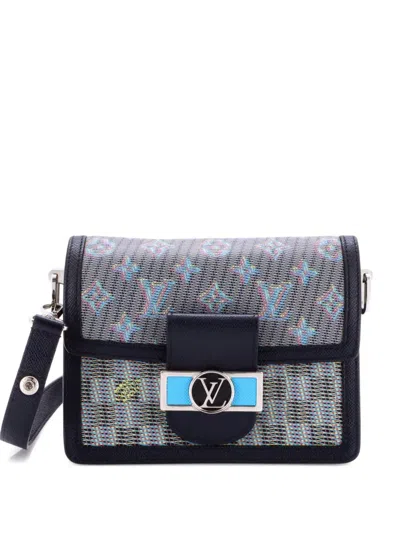 Pre-owned Louis Vuitton Dauphine Shoulder Bag Damier Monogram Lv Pop Canvas Mini Crossbody Bag In Blue