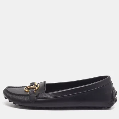 Pre-owned Louis Vuitton Dauphine Size 37 Black Leather Loafers