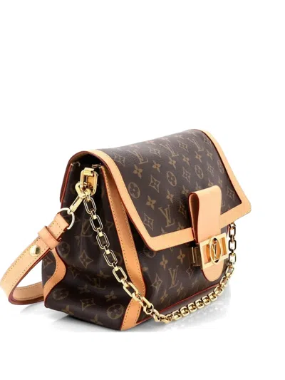 Pre-owned Louis Vuitton Dauphine Soft Monogram Canvas Gm Shoulder Bag In Brown