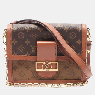 Pre-owned Louis Vuitton Dauphines Shoulder Crossbody Bag Monogram Reverse Brown