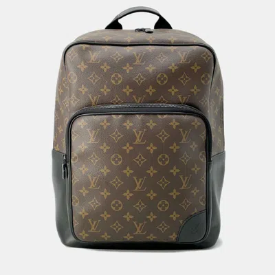 Pre-owned Louis Vuitton Dean Backpack Brown/noir Monogram Macassar Canvas