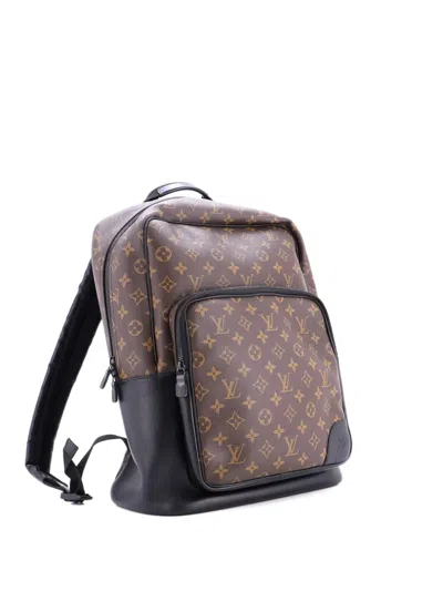 Pre-owned Louis Vuitton Dean Macassar Monogram Canvas Backpack In Brown
