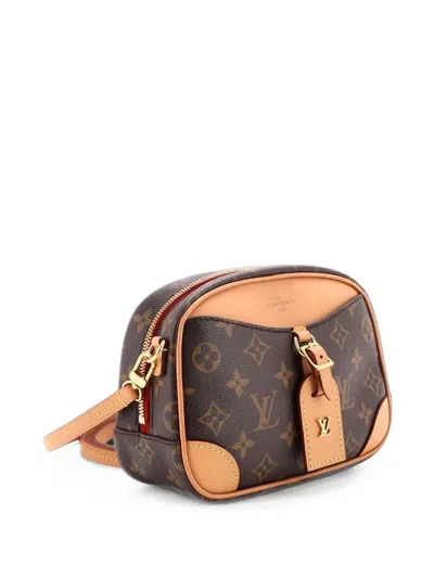 Pre-owned Louis Vuitton Deauville Handbag Monogram Canvas Mini Crossbody Bag In Brown