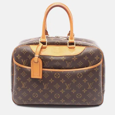 Pre-owned Louis Vuitton Deauville Monogram Canvas Bowling Bag In Brown