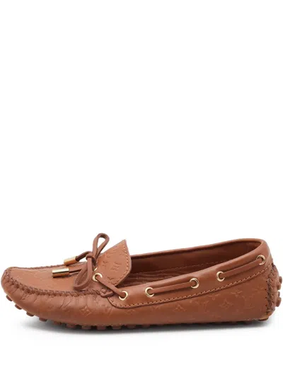 Pre-owned Louis Vuitton Debossed-monogram Loafers