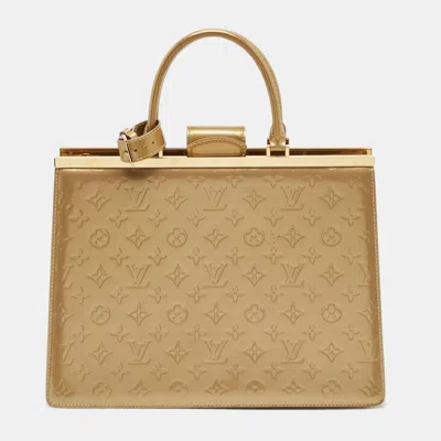 Pre-owned Louis Vuitton Deesse Gm Gold Monogram Vernis Bag
