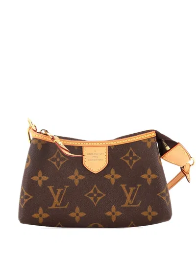 Pre-owned Louis Vuitton Delightful Pochette Monogram Canvas Mini Clutch Bag In Brown
