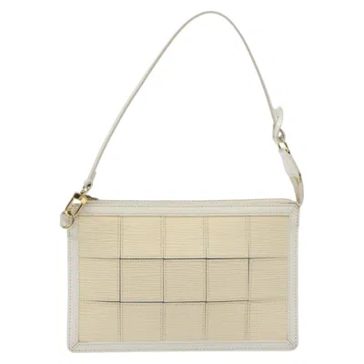 Pre-owned Louis Vuitton Delmonico Ecru Leather Clutch Bag () In Sand