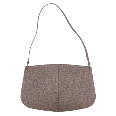 Pre-owned Louis Vuitton Demi Lune Grey Leather Clutch Bag ()