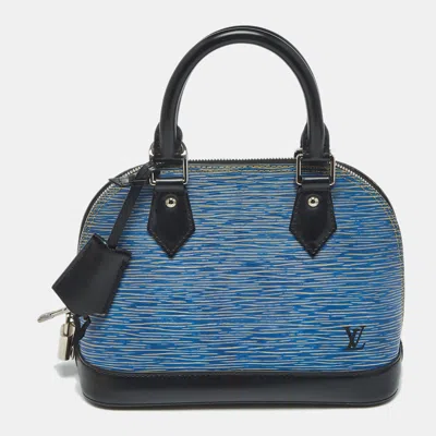 Pre-owned Louis Vuitton Denim Blue Epi Leather Alma Bb Bag