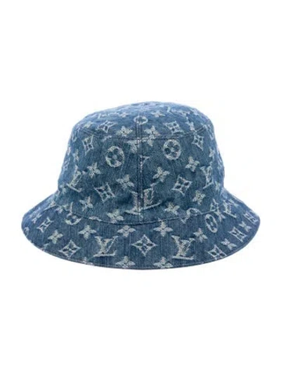 Pre-owned Louis Vuitton Denim Bucket Hat In Blue