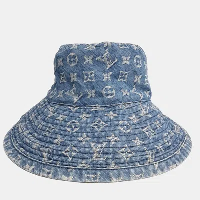 Pre-owned Louis Vuitton Denim Bucket Hat In Blue
