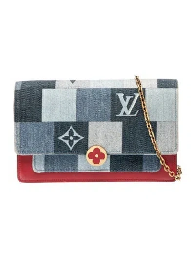 Pre-owned Louis Vuitton Denim Clutch In Blue