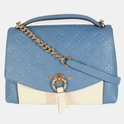 Pre-owned Louis Vuitton Denim Creme Monogram Empreinte Blanche Bb In Sand