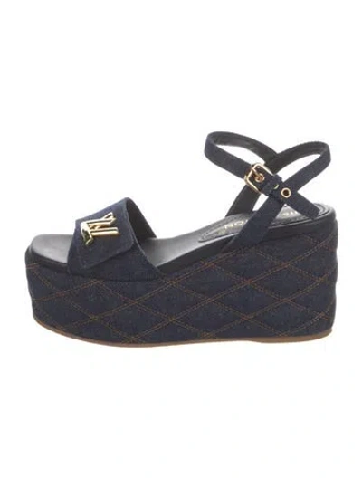 Pre-owned Louis Vuitton Denim Espadrilles In Blue