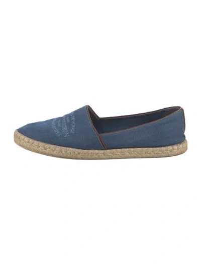 Pre-owned Louis Vuitton Denim Leather Trim Embellishment Espadrilles In Blue
