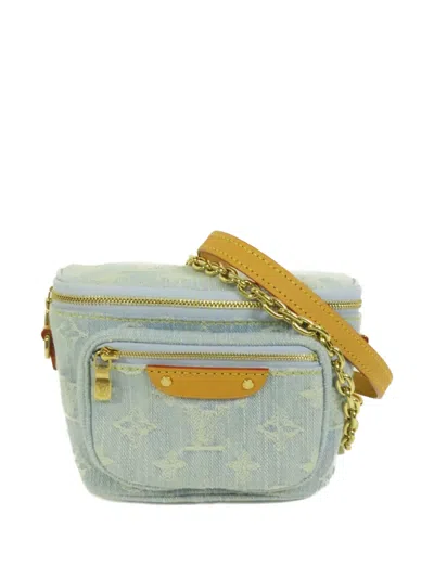 Pre-owned Louis Vuitton Denim Monogram Belt Bag In Blue