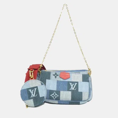Pre-owned Louis Vuitton Denim Monogram Multi Pochette Accessoires Shoulder Bag