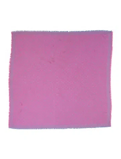 Pre-owned Louis Vuitton Denim Silk Scarf In Pink/purple