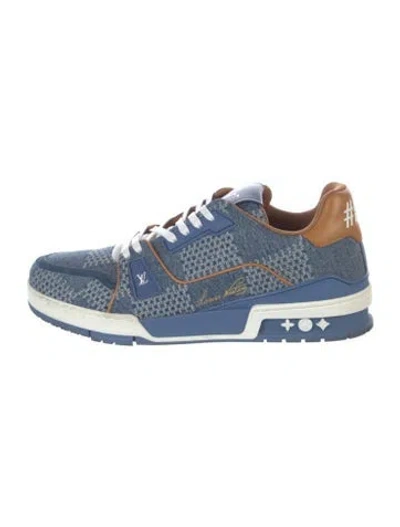Pre-owned Louis Vuitton Denim Sneakers In Blue