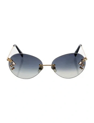 Pre-owned Louis Vuitton Desmayo Rimless Aviator Sunglasses In Multi