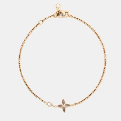 Pre-owned Louis Vuitton Diamond 18k Yellow Gold Idylle Blossom Bracelet