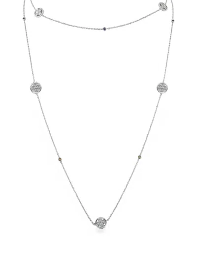Pre-owned Louis Vuitton Diamond And Ruby Necklace In Silver