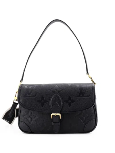 Pre-owned Louis Vuitton Diane Nm Handbag Monogram Empreinte Giant Shoulder Bag In Black