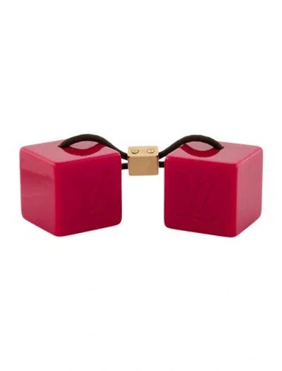 Pre-owned Louis Vuitton Dice Hair Tie In Red