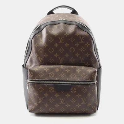 Pre-owned Louis Vuitton Discovery Backpack Pm Coated Canvas And Leather Monogram Macassar Brown Black