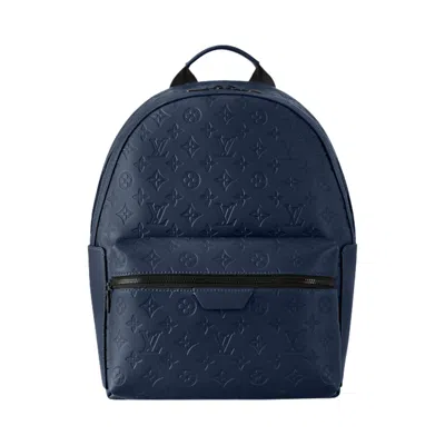 Pre-owned Louis Vuitton Discovery Backpack Pm 'navy Blue Monogram Shadow Embossed Calf Leather' | Men's Size O