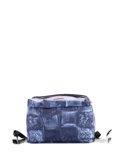 Pre-owned Louis Vuitton Discovery Damier Salt Canvas Pm Backpack In Blue
